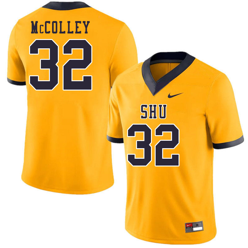 Men-Youth #32 Logan McColley Siena Heights Saints 2023 College Football Jerseys Stitched-Gold